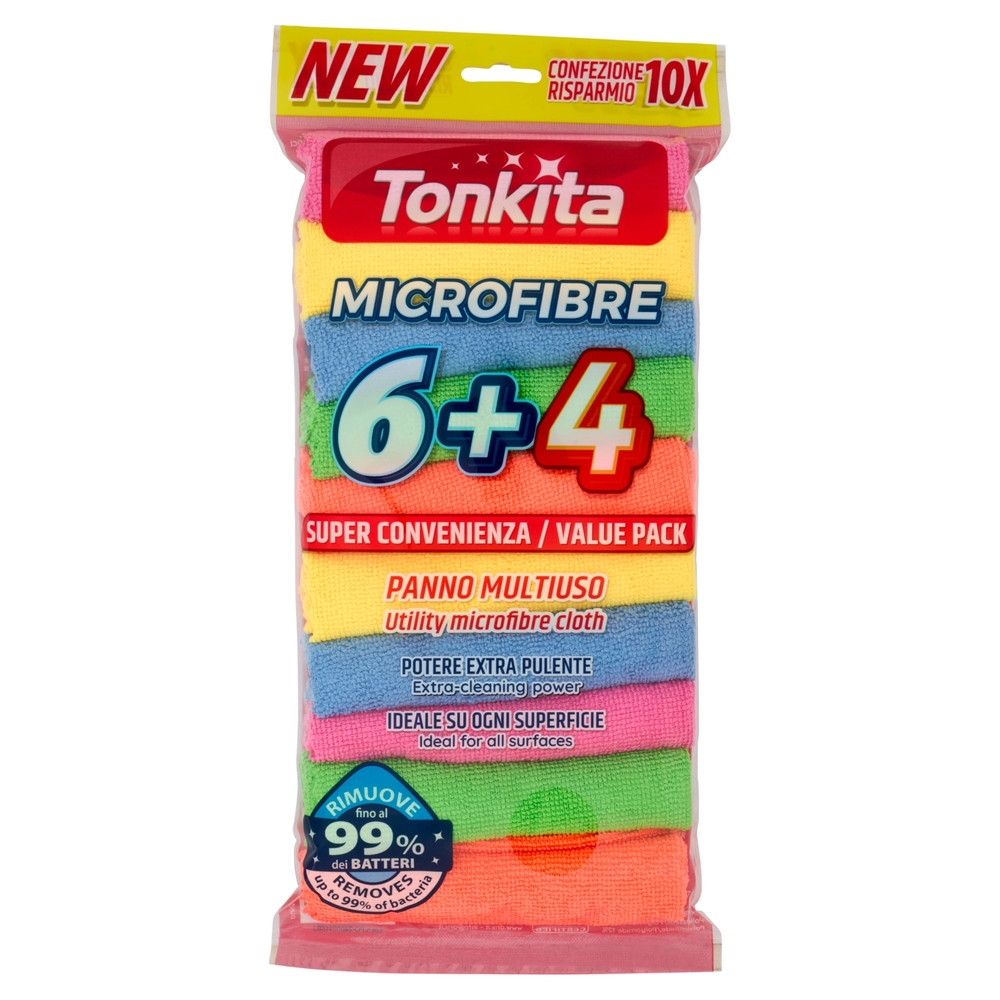 Tonkita Microfibre Panno Multiuso 6 + 4 pz